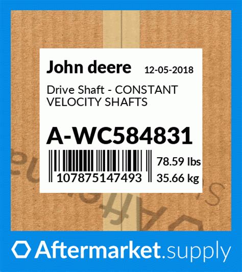 wc drive shaft constant velocity shafts  wc fits john deere