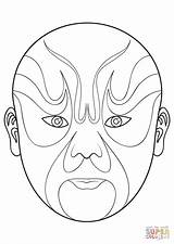 Opera Mask Coloring Drawing Pages Chinese Masks Printable Beijing Supercoloring Arts Template Phantom Crafts Result China หน Super Getdrawings Choose sketch template