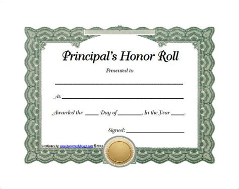 certificate  honor templates  printable word