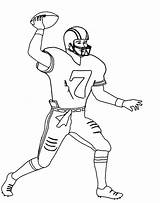 Football Coloring Player Nfl Pages Drawing Players Tom Brady Outline Quarterback Draw Lynch Marshawn Jr Odell Beckham Printable Clipart Kids sketch template