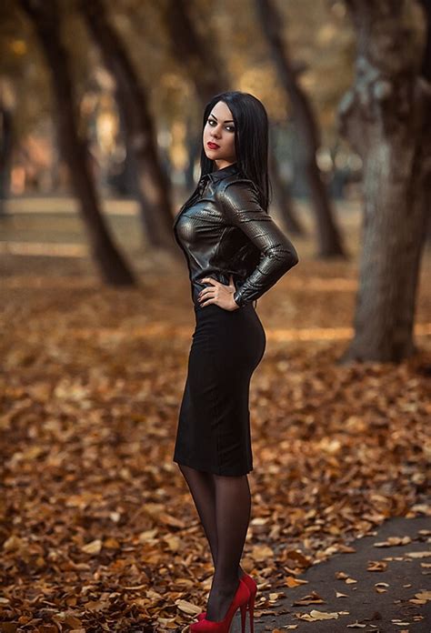 exotic women pencil skirts leather outfit eye candy latex goth