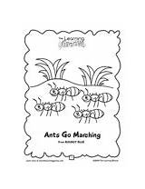 Ants Marching Go Coloring Print sketch template