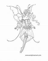 Coloring Fairy Pages Elf Fairies Adult Adults Amy Brown Printable Dragons Grown Ups Woodland Dragon Mystical Sheets Advanced Difficult Lovely sketch template
