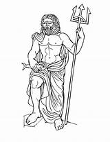 Poseidon Neptune Symbol Gods Greek Coloring Goddesses Pictogram Pages sketch template