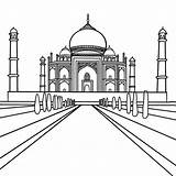 Mahal Taj Coloring Drawing Southern Color Cartoon Print Getcolorings Printable Getdrawings Netart Pages sketch template