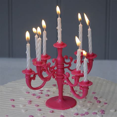 Celebration Cake Pink Candelabra With Candles Rex London Dotcomtshop