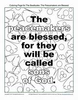 Peacemakers Beatitudes Sunday Bible Sundayschoolzone Sheets Mandala Sermon sketch template