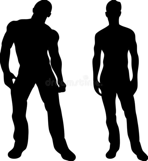 2 men silhouettes on white stock vector illustration of chest 12554017