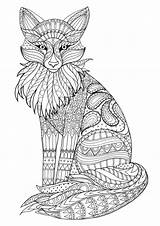 Fox Adults Coloring Pages Printable Print Everfreecoloring sketch template