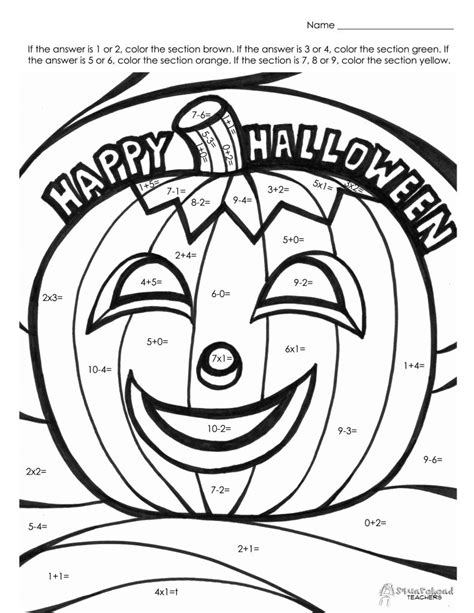halloween math fact coloring page halloween math halloween coloring