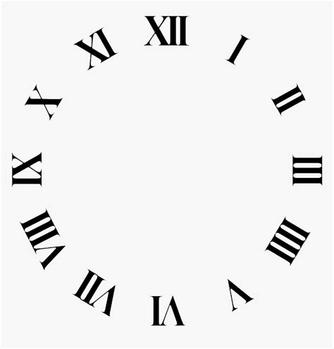 Clock Face Roman Numerals Time Clip Art Roman Numeral