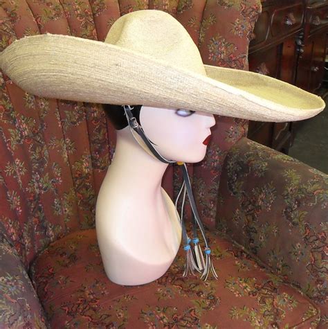 Vintage Mexican Sombrero Straw Ladies Hat Authentic
