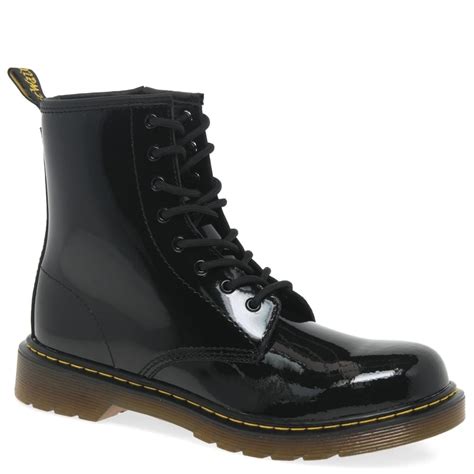 dr martens delaney junior black patent boots charles clinkard