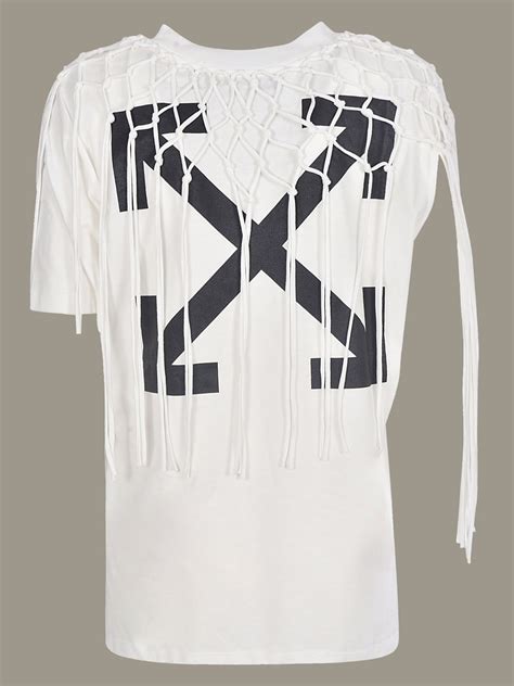 white outlet  shirt  white  stampa posteriore  frange