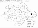 Number Color Turtle Fractions Equations Solving Step Preview sketch template