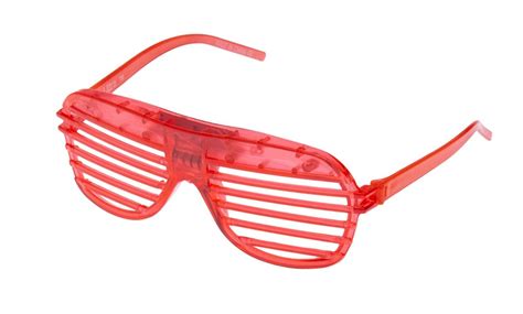 red flashing led shutter glasses light  rave slotted party glow shades fun uk ebay