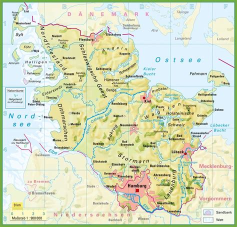 topographische karte schleswig holstein landkarte