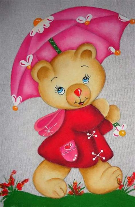 osita de facebook ursos fofos desenho de urso pintura em tecido rosas