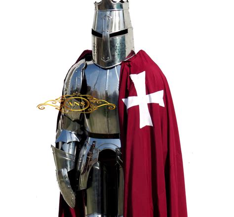 medieval templar knight full suit  armour wearable halloween larp