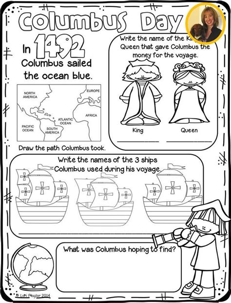 columbus day worksheets kindergarten columbus   printable