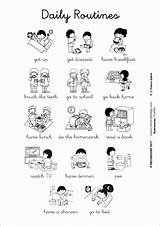 Routines Rutinas Diarias Inglés Recursosep Vocabulario Infanzia sketch template
