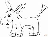 Donkey Coloring Cartoon Pages Drawing sketch template