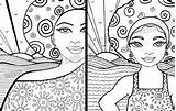 Coloring Pages Daughter Afro Mother sketch template