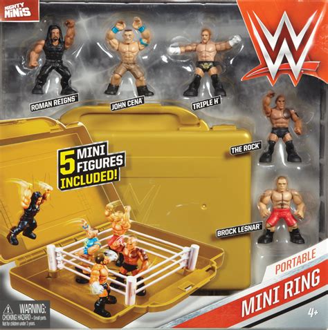 wwe mighty minis ring playset   mini figures wwe toy wrestling