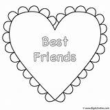 Coloring Heart Valentine Friends Hearts Pages Valentines Print Color Friend Activity Great sketch template