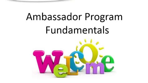 Ambassador Program Fundamentals Youtube