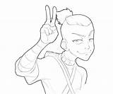 Sokka Avatar Character Coloring Pages sketch template