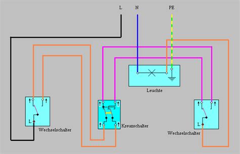 schaltplan wechselschaltung licht  schalter