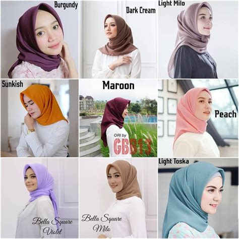 Hijab Bella Square Warna Denim