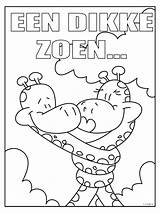 Dikke Zoen Bedankt Kusjes Vaderdag Ausmalbilder Geven Moederdag Malvorlagen Liefde Peuters Knutselen Kleuters sketch template