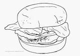 Coloring Hamburger Pages Printable Food sketch template