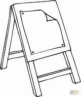 Easel Coloring Pages Class Drawing Colouring Printable Clip Clipart sketch template