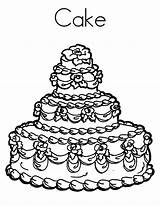 Cake Coloring Pages Wedding Beuatiful Color Cakes Place Getdrawings Template Getcolorings sketch template