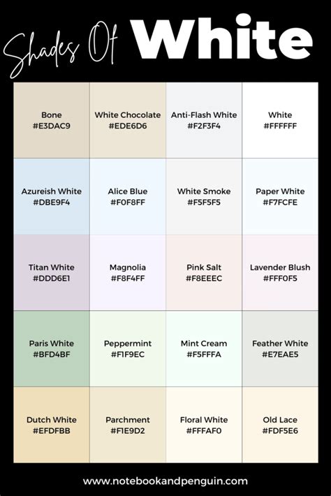 white color codes   perfect shade  white