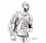 Irving Kyrie Lebron Nba Cavaliers Dessin Iverson Visiter sketch template