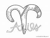 Coloring Zodiac Pages Signs Aries Doodle Alley Printable Color Getcolorings Popular sketch template