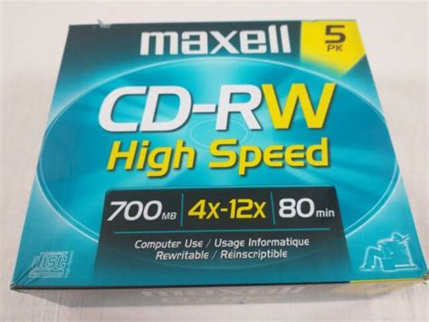 Maxwell Cd Rw High Speed Compact Discs Rewritable 650 Mb 5pk 74 Min For