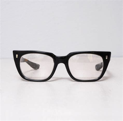 1950s Glasses Black Thick Frame Eye Glasses Buddy Holly