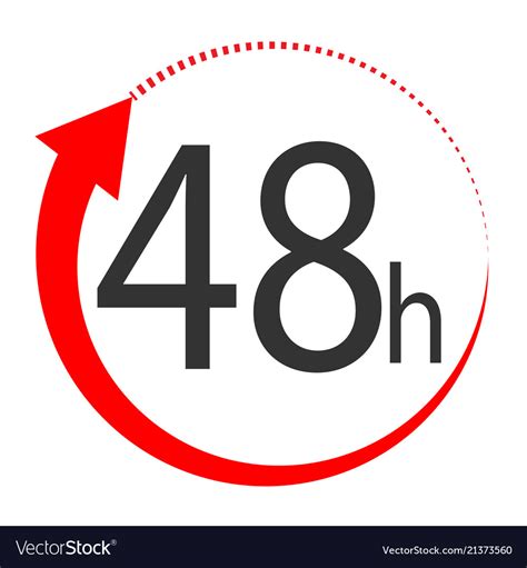 48 Hours On White Background Flat Style 48 Hours Vector Image