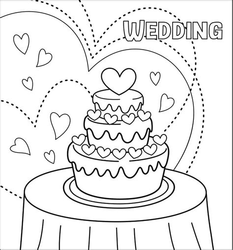 wedding cake coloring page  printable coloring pages  kids