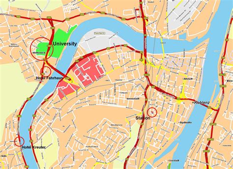 stadtplan von koblenz detaillierte gedruckte karten von koblenz