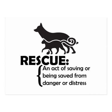 rescue definition postcard zazzle