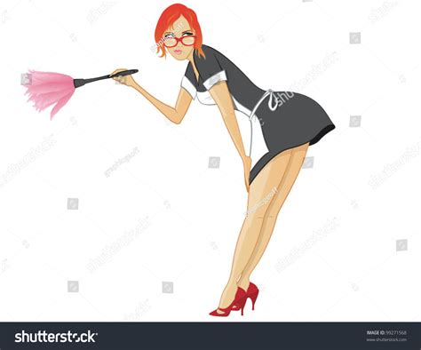 sexy maidcleaning lady dusting stock vector 99271568 shutterstock