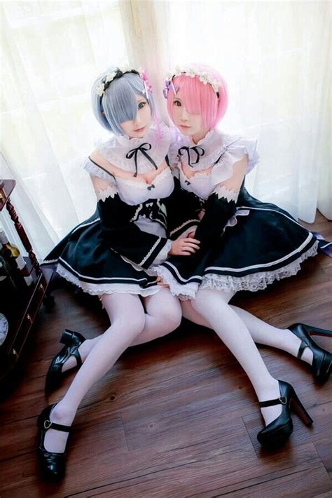 rem x ram asian cosplay maid cosplay cosplay outfits best cosplay