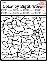 Sight Words Grade Color First Code Word Worksheets Coloring Worksheet Printable Pages Kindergarten Printables Activities Games Fun Answer Dolch Practice sketch template