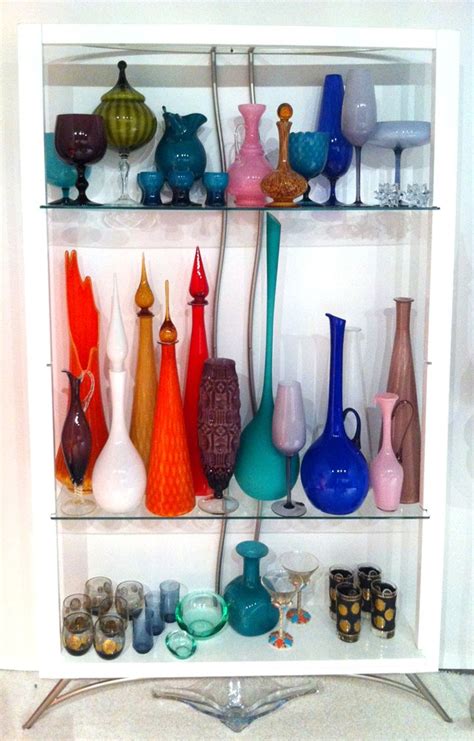 Mid Century Modern Glass Vase Art Glass Stretch Vase Collection